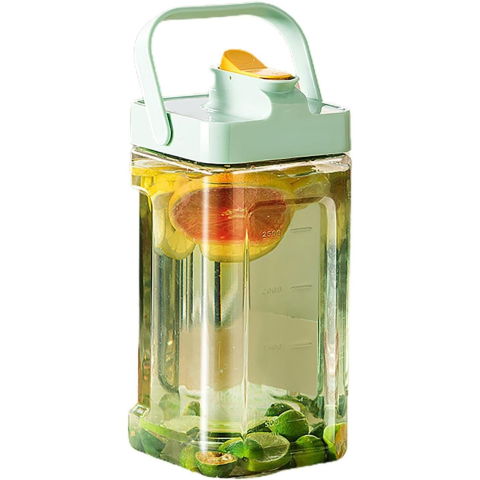Pahare, Sticle si Cani - Dozator portabil pentru bauturi Flippy, 3.5 litri, capac etans, duza deschidere/inchidere, recipent din plastic, gradat, filtru, maner, pentru diverse bauturi, 29.7 x 14.1 x 14.4 cm, verde