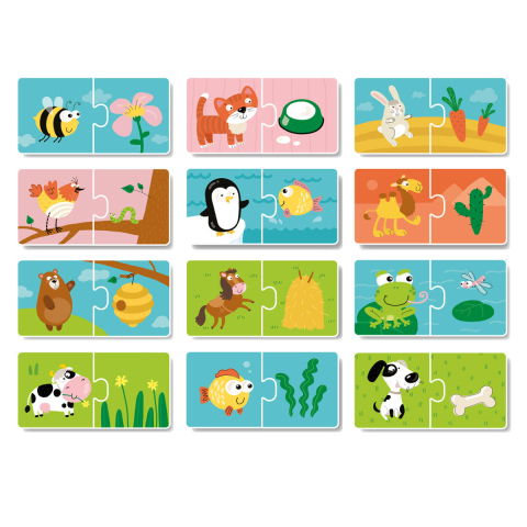Puzzle-uri educative - Duo Puzzle - Hrana animalelor (2 piese)
