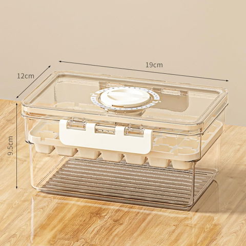 Pentru casa - Forma de Gheata, Flippy, un Strat, Inchidere Etans, din PP+PET, 19 x 12 x 9.5 cm, Bej