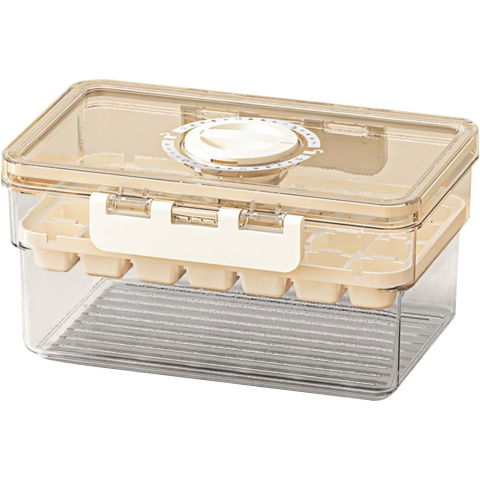 Pentru casa - Forma de Gheata, Flippy, un Strat, Inchidere Etans, din PP+PET, 19 x 12 x 9.5 cm, Bej