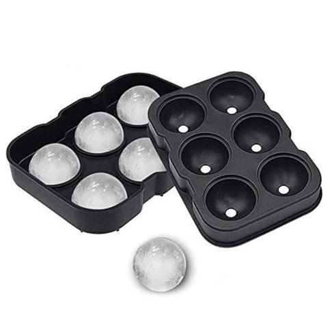 TeoMarket - Forma pentru Gheata, Flippy, 6 Forme Sferice, din Silicon, 17 x 12 x 6 cm, Negru