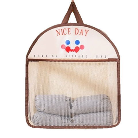 Cutii depozitare - Geanta de Depozitare, Flippy, Tip Saculet, de Agatat, Multifunctionala, din Plasa, 40 x 10 x 44 cm, Maro