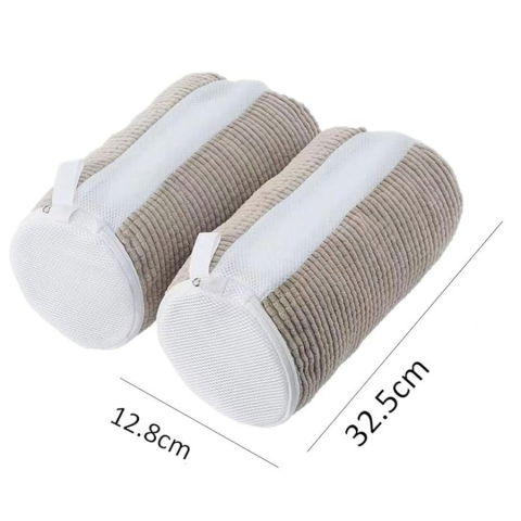 Pentru casa - Geanta pentru Spalare Incaltaminte, Flippy, pentru Masina de Spalat, cu Fibre Pufoase in Interior, cu Fermoar, Curatare 360 de Grade, 39x19 cm, Gri deschis