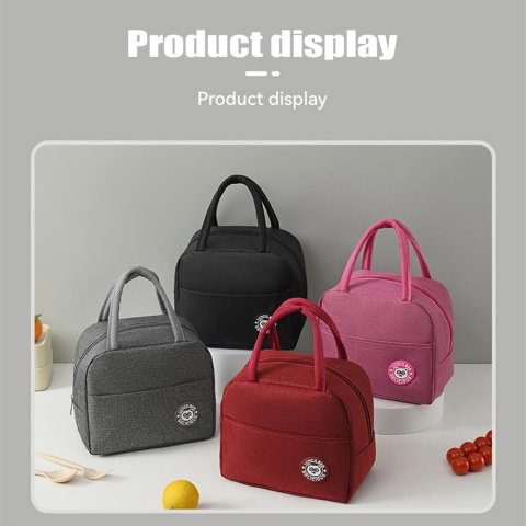 TeoMarket - Geanta Termica pentru Pranz, Flippy, Multifunctionala, Compartimentata, Impermeabila, cu Manere, Buzunar Exterior, 22x14x19 cm, Gri