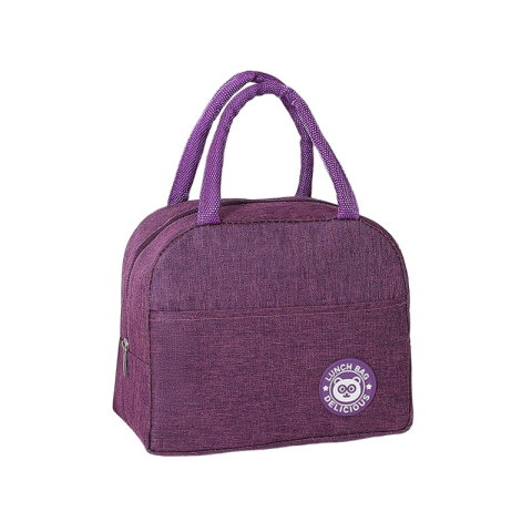 TeoMarket - Geanta Termica pentru Pranz, Flippy, Multifunctionala, Compartimentata, Impermeabila, cu Manere, Buzunar Exterior, 22x14x19 cm, Mov