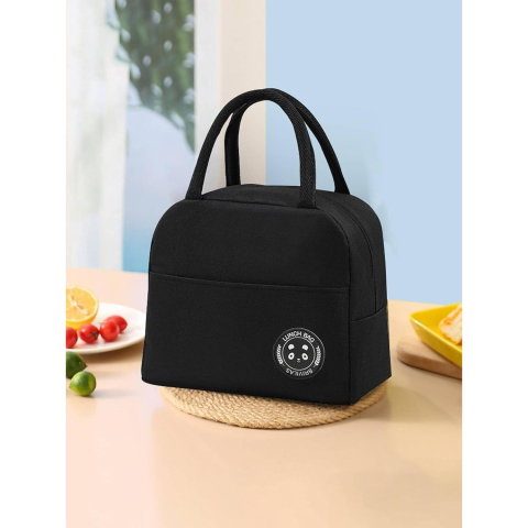 TeoMarket - Geanta Termica pentru Pranz, Flippy, Multifunctionala, Compartimentata, Impermeabila, cu Manere, Buzunar Exterior, 22x14x19 cm, Negru