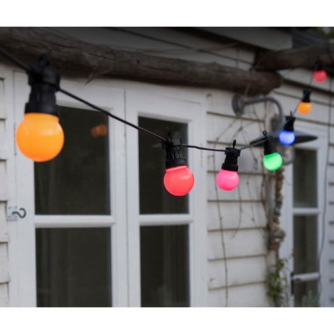 Articole pentru Gradina si Bricolaj - Ghirlanda Luminoasa, Flippy, fara Transformator, 10 m, 20 LED-uri Model Bulb, Interconectabila, IP65, Multicolor