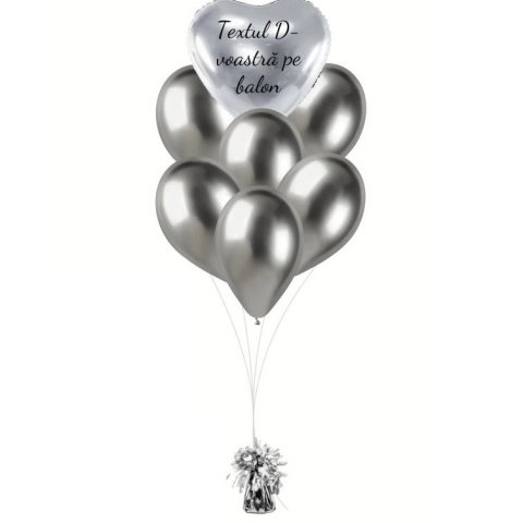 Import - Greutate pentru Baloane cu Heliu, Flippy, din Folie cu Franjuri, 170g, 13 x 5 x 3 cm, Argintiu