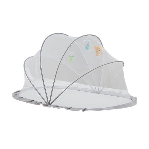 Articole pentru copii - Husa Anti-Tantari, Flippy, Pliabila, Protectie 360 Grade, 0-1 An, 60 x 55 x 5 cm, Gri