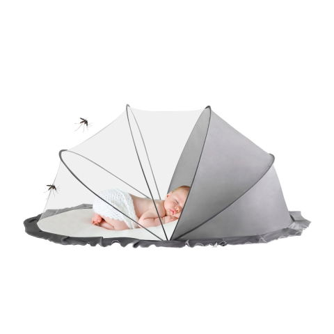 Articole pentru copii - Husa Anti-Tantari, Flippy, Pliabila, Protectie 360 Grade, 0-1 An, 60 x 55 x 5 cm, Gri