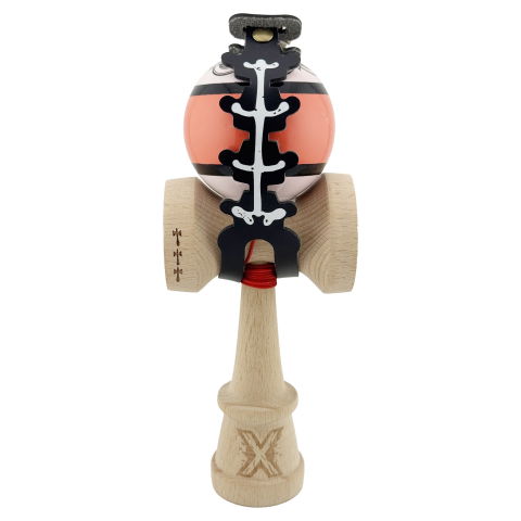 TeoMarket - Husa pentru Kendama, Flippy, tip Pandativ/Breloc, Imprimeu Skull, din Piele Ecologica, 26 x 3.2 cm, Negru