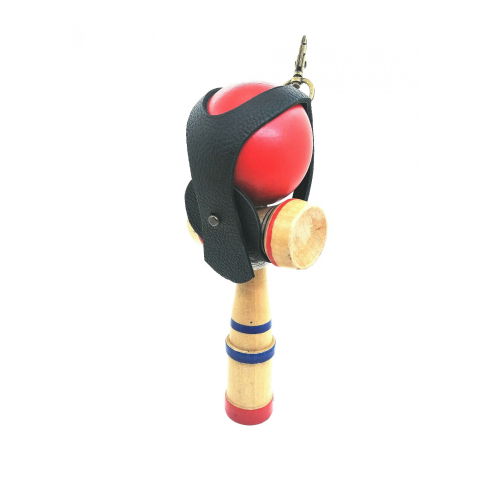 TeoMarket - Husa Suport pentru Kendama, Flippy, din Piele Ecologica Rezistenta in Timp, Diametrul 6 cm, Negru