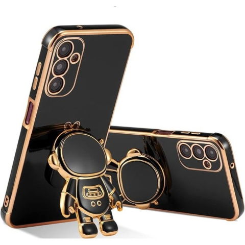 Pentru casa - Husa Telefon 2in1, Flippy, Compatibila Samsung Galaxy S23, Carcasa TPU cu Suport Inclus Tip Astronaut, Protectie Camere, Negru