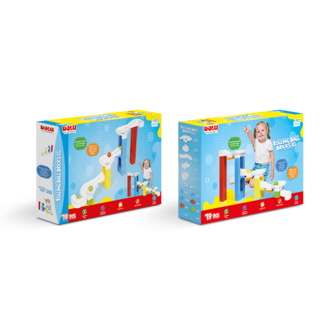 Jucarii indemanare - Joc de constructie - Labirintul bilutelor (79 piese)