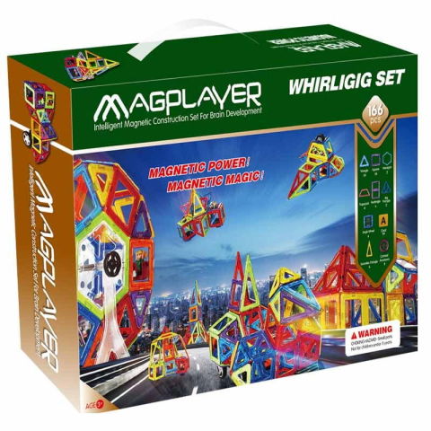 Jocuri magnetice - Joc de constructie magnetic - 166 piese