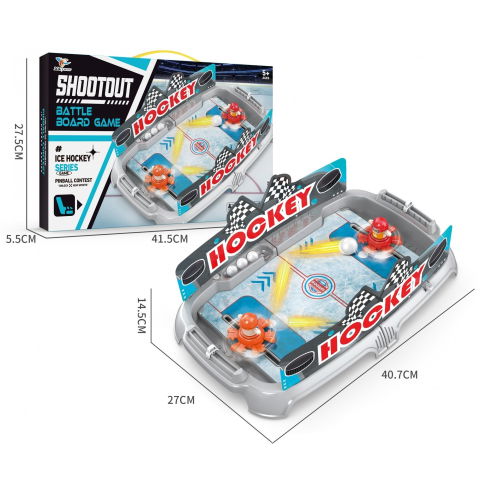 Jocuri de societate - Joc de Masa Interactiv Ice Hockey pentru Copii, Flippy, 4 Mingi, Tabela Scor, 40.7x27x14.5 cm, Multicolor