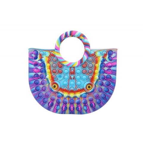 Genti, Portofele, Penare - Jucarie Antistres din silicon Flippy, Pop It Now And Flip It, Geanta mare, 28 cm, Multicolor, V1