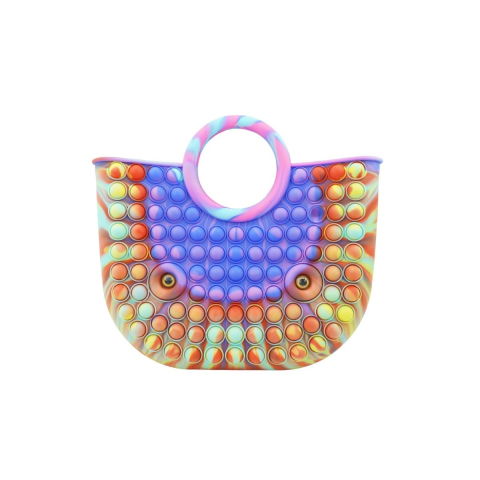 Genti, Portofele, Penare - Jucarie Antistres din silicon Flippy, Pop It Now And Flip It, Geanta mare, 28 cm, Multicolor, V5