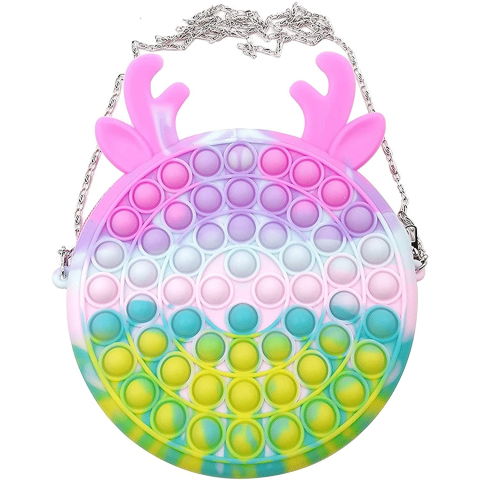 50 - 100 LEI - Jucarie antistres din silicon Flippy, Pop it Now and Flip It ,Geanta ,Multicolor