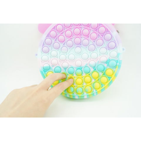 50 - 100 LEI - Jucarie antistres din silicon Flippy, Pop it Now and Flip It ,Geanta ,Multicolor