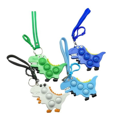 TeoMarket - Jucarie antistres din silicon, Flippy, Pop It Now and Flip It, Simple Dimple, Breloc, Dinozaur, Verde