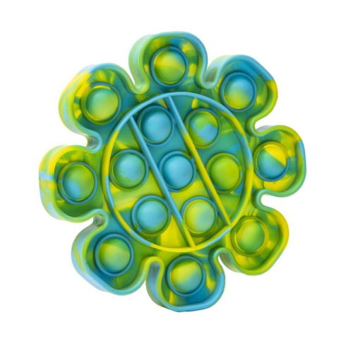 Import - Jucarie antistres din silicon, Pop it Now and Flip It, Floare, Multicolor
