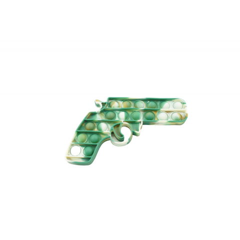 TeoMarket - Jucarie antistres din silicon, Pop It Now and Flip It, Pistol, Alb/Verde