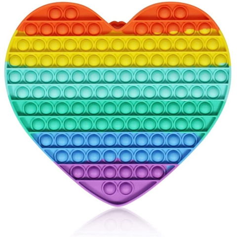 Import - Jucarie antistres din silicon Pop it now, Inima, multicolor, urias