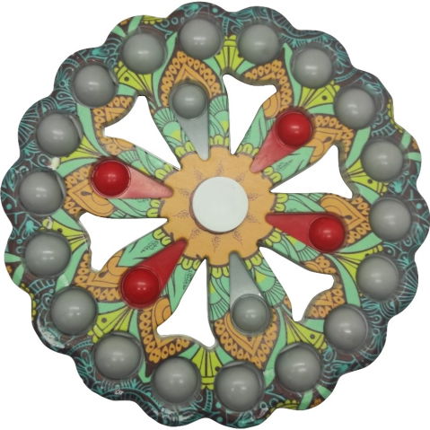 Import - Jucarie Antistres, Flippy, Model Simple Dimple, Fidget Toy Spinner, cu 24 Buline, Multicolor