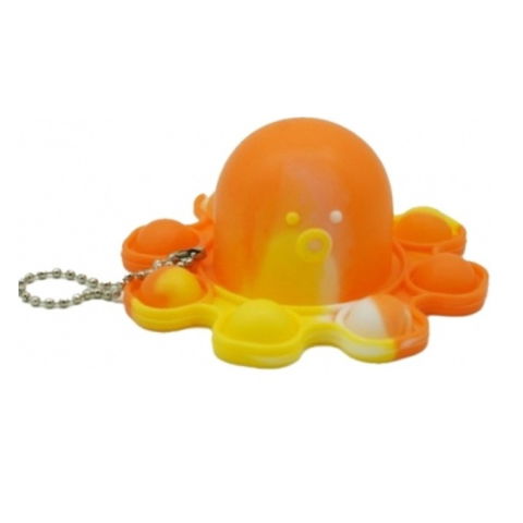 10 - 25 LEI - Jucarie Antistres, Flippy, Tip Pop It, Caracatita Reversibila, din Silicon, 20 x 10 cm, Portocaliu