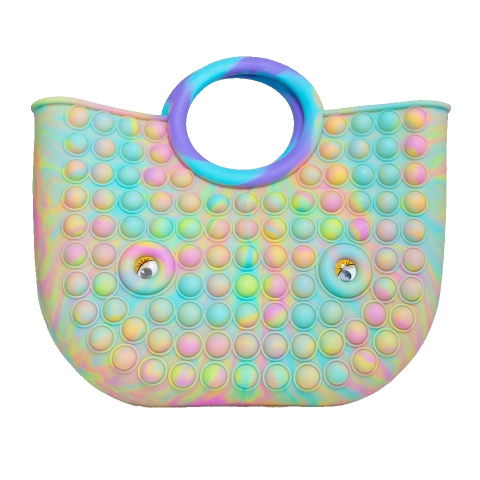 25 - 50 LEI - Jucarie Antistres, Flippy, Tip Pop It Now and Flip It, Geanta, din Silicon, 28 cm, Multicolor