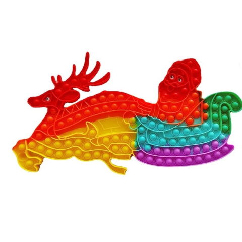 50 - 100 LEI - Jucarie Antistres, Flippy, Tip Pop It Now and Flip It, Sania Lui Mos Craciun, 42 x 21 cm, Multicolor