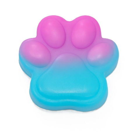 10 - 25 LEI - Jucarie Antistres Squishy, Flippy, cu Revenire Lenta, Labuta de Pisica Pufoasa, 7.5 cm, Ambalaj Transparent, Model 270512, Albastru/Roz