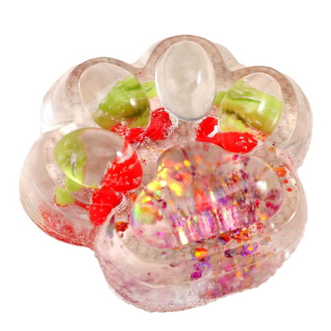 10 - 25 LEI - Jucarie Antistres Squishy, Flippy, cu Revenire Lenta, Labuta de Pisica Pufoasa, 7.5 cm, Ambalaj Transparent, Model 270523 Multicolor