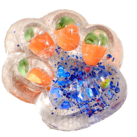 10 - 25 LEI - Jucarie Antistres Squishy, Flippy, cu Revenire Lenta, Labuta de Pisica Pufoasa, 7.5 cm, Ambalaj Transparent, Model 270526 Multicolor