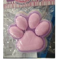 10 - 25 LEI - Jucarie Antistres Squishy, Flippy, cu Revenire Lenta, Labuta de Pisica Pufoasa, 8.5 x 7.5 cm, Ambalaj Transparent, Mov Roz