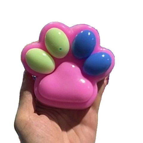 10 - 25 LEI - Jucarie Antistres Squishy, Flippy, cu Revenire Lenta, Squeeze Pinch Family, Model Cat Paw, 12.5x10.5 cm, 220g, Ambalaj Transparent, Model 018, Multicolor