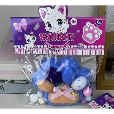 10 - 25 LEI - Jucarie Antistres Squishy, Flippy, cu Revenire Lenta, Squeeze Toys, Model Cat Paw, 12.5x10.5 cm, 220g, +3 Ani, din TPR, Model 7, Multicolor