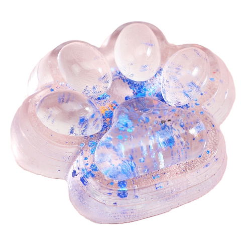 10 - 25 LEI - Jucarie Antistres Squishy, Flippy, Labuta de Pisica Pufoasa, cu Revenire Lenta, 7 x 6.5 cm, Model 270532, Multicolor