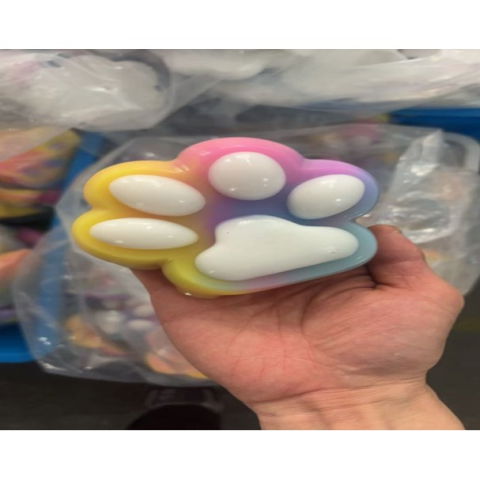 10 - 25 LEI - Jucarie Antistres Squishy, Flippy, Labuta de Pisica Squeeze Toys, cu Revenire Lenta, 7.5 cm, Model 270530, Multicolor