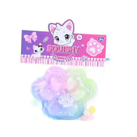 10 - 25 LEI - Jucarie Antistres Squishy, Flippy, Labuta de Pisica Squeeze Toys, cu Revenire Lenta, 7.5 cm, Model 270531, Multicolor