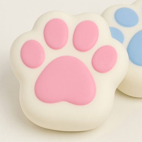 10 - 25 LEI - Jucarie Antistres Squishy, Flippy, Revenire Lenta, Model Labuta de Pisica, Squishy, BIG, 12.5 x 10.5 cm, 220 g, Model 10, Alb Roz