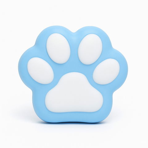 10 - 25 LEI - Jucarie Antistres Squishy, Flippy, Revenire Lenta, Model Labuta de Pisica, Squishy, BIG 12.5 x 10.5 cm, 220 g, Model 13, Albastru Alb