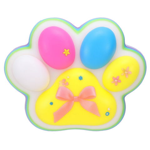 10 - 25 LEI - Jucarie Antistres Squishy, Flippy, Revenire Lenta, Model Labuta de Pisica, Squishy, BIG 12.5 x 10.5 cm, 220 g, Model 24, Multicolor Alb Galben