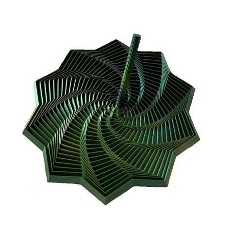 TeoMarket - Jucarie Decompresie, Flippy, Model Stea 3D, DuoChrome, Maner Spirala, Turn Magic Geometric, Multiple Forme, Anti-stress, 17 cm, Negru/Verde