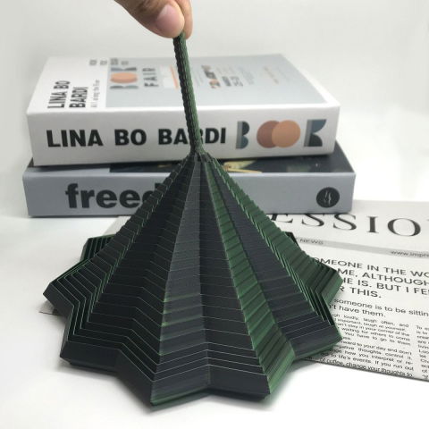 Jucarii interactive - Jucarie Decompresie, Flippy, Model Stea 3D, DuoChrome, Maner Spirala, Turn Magic Geometric, Multiple Forme, Anti-stress, 8.6 cm, Negru/Verde