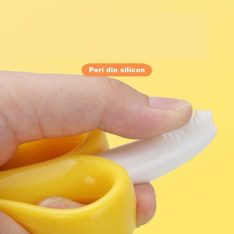 Best deals - Jucarie dentitie bebelusi Flippy, banana, cu manere de prindere, material silicon non-toxic, fara miros, 10.5x5.9 cm, galben