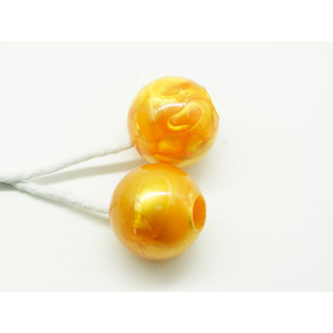 Jucarii Senzoriale, Fidget Toys - Jucarie interactiva cu bile, Flippy, Clackers ball, antistres, Galben, 40 mm