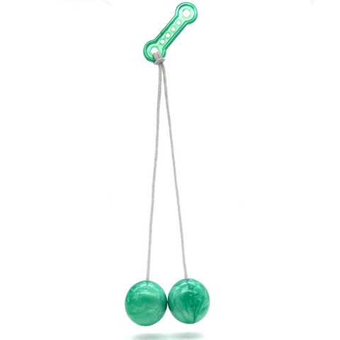 Jucarii Senzoriale, Fidget Toys - Jucarie interactiva cu bile, Flippy, Clackers ball, antistres, Verde, 40 mm
