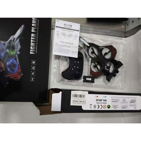 Jucarii interactive - Jucarie Interactiva, Flippy, Aeronava de Lupta, din EVA, cu Telecomanda, Incarcare USB, +14 Ani, 25.5 x 18 x 5.2 cm, Negru-Rosu